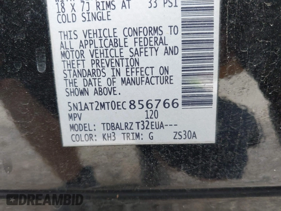 2014 Nissan Rogue S z VIN 5N1AT2MT0EC856766, wystawiony jako IAAI lot #42335105 z przebiegiem 160 187 mil mil oraz . Historia ofert i sprzedaży dostępna na DreamBid. Obrazek 9.
