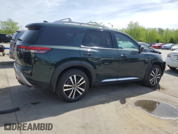 2024 Nissan Pathfinder Platinum with VIN 5N1DR3DJ2RC302683, listed as a Copart auction lot 53794565 with 1,101 mi miles and Salvage title. Bid and sale history available at DreamBid. Image 3.