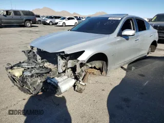 2018 Infiniti Q50 Luxe with VIN JN1EV7AP3JM592096, listed as a Copart auction lot 41879355 with Not Provided miles and Salvage Title. Bid and sale history available at DreamBid. Image 1.
