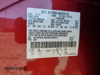 2016 Ford Edge SEL z VIN 2FMPK3J94GBC66973, wystawiony jako Copart lot #50768875 z przebiegiem 95 219 mil mil oraz Szkoda całkowita • Salvage title. Historia ofert i sprzedaży dostępna na DreamBid. Obrazek 15.