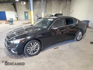 2021 Infiniti Q50 Luxe with VIN JN1EV7BR3MM750246, listed as a Copart auction lot 74994524 with 75,033 mi miles and Salvage Title. Bid and sale history available at carsss.com. Image 1.