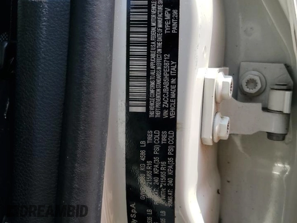 2017 Jeep Renegade Sport with VIN ZACCJBAB5HPE58712, listed as a Copart auction lot 59289025 with 81,393 mi miles and Salvage title. Bid and sale history available at DreamBid. Image 13.