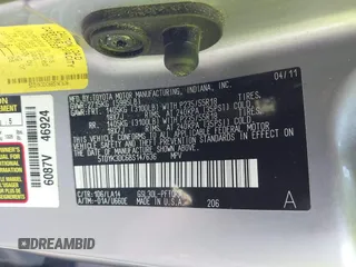 2011 Toyota Sienna XLE AAS with VIN 5TDYK3DC6BS147636, listed as a IAAI auction lot 41759192 with 182,966 mi miles and . Bid and sale history available at DreamBid. Image 9.