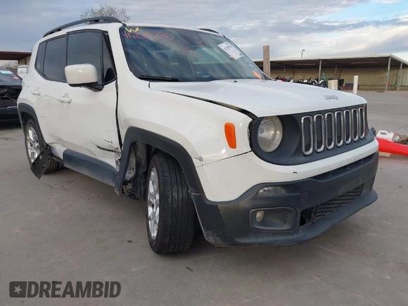 2015 Jeep Renegade Latitude with VIN ZACCJABT9FPB99964, listed as a IAAI auction lot 41250730 with 117,251 mi miles and . Bid and sale history available at carsss.com. Image 1.