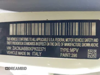 2019 Jeep Renegade Latitude with VIN ZACNJABB0KPK02371, listed as a IAAI auction lot 41717535 with 104,797 mi miles and . Bid and sale history available at DreamBid. Image 9.