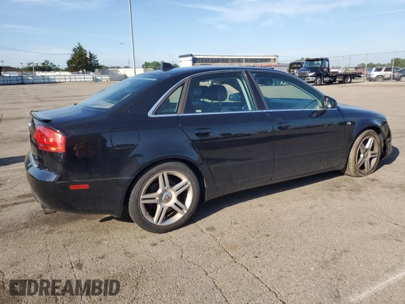 2007 Audi A4 2.0T with VIN WAUDF78E57A127434, listed as a Copart auction lot 61790355 with 203,514 mi miles and Salvage title. Bid and sale history available at DreamBid. Image 3.
