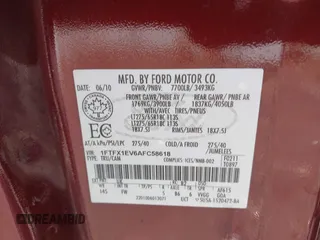 2010 Ford F-150 XL with VIN 1FTFX1EV6AFC58618, listed as a IAAI auction lot 42029696 with 128,258 mi miles. Bid and sale history available at carsss.com. Image 8.
