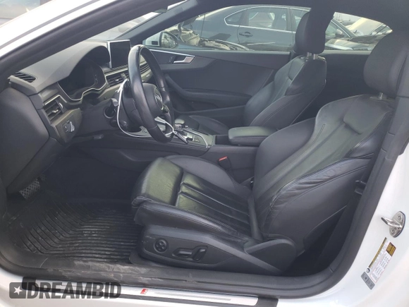 2019 Audi A5 Premium Plus with VIN WAUTNAF5XKA038370, listed as a Copart auction lot 79725944 with 76,009 mi miles and Salvage Title. Bid and sale history available at DreamBid. Image 7.