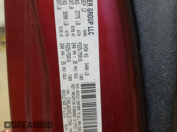 2013 Jeep Wrangler Unlimited Sport RHD with VIN 1C4BJWKGXDL517345, listed as a Copart auction lot 60552845 with 169,064 mi miles and Salvage title. Bid and sale history available at DreamBid. Image 13.