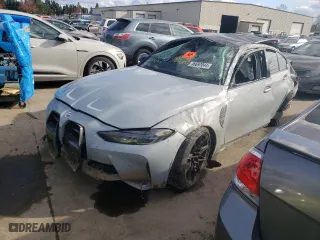2022 BMW M3 Competition xDrive with VIN WBS43AY07NFM10293, listed as a Copart auction lot 71593734 with 0 mi miles and Salvage Title. Bid and sale history available at carsss.com. Image 1.