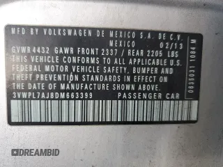 2013 Volkswagen Jetta TDI w/Sunroof & Nav с VIN 3VWPL7AJ8DM663399, выставлен на аукционе Copart как лот 59991045 с пробегом 157 377 миль миль и Чистый • Clean title. История ставок и продаж доступна на DreamBid. Изображение 12.