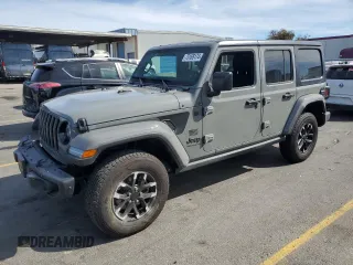 2023 Jeep Wrangler Willys Sport with VIN 1C4HJXDM6PW583932, listed as a Copart auction lot 75165174 with 7,624 mi miles and Salvage title. Bid and sale history available at DreamBid. Image 1.
