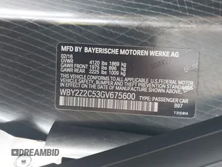 2016 BMW i8 with VIN WBY2Z2C53GV675600, listed as a IAAI auction lot 42079477 with 26,756 mi miles. Bid and sale history available at carsss.com. Image 9.