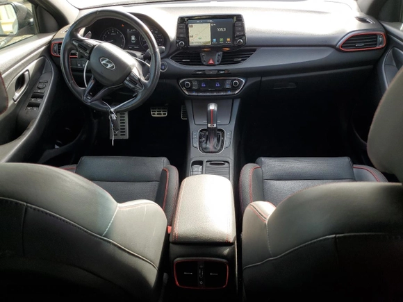 2019 Hyundai Elantra GT N Line with VIN KMHH55LC1KU107637, listed as a Copart auction lot 41599375 with 52,303 mi miles and Salvage Title. Bid and sale history available at carsss.com. Image 8.