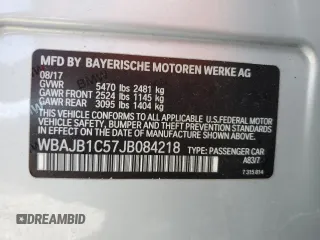 2018 BMW 5 Series 530e xDrive with VIN WBAJB1C57JB084218, listed as a Copart auction lot 46308145 with 80,884 mi miles and Clean Title. Bid and sale history available at carsss.com. Image 12.