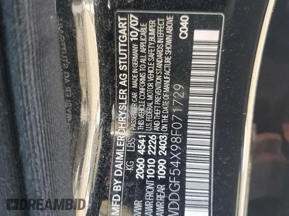 2008 Mercedes-Benz C 300 Sport с VIN WDDGF54X98F071729, выставлен на аукционе Copart как лот 57585265 с пробегом 113 472 миль миль и Списание • Salvage title. История ставок и продаж доступна на DreamBid. Изображение 12.