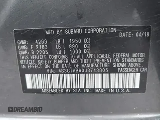 2018 Subaru Impreza Premium with VIN 4S3GTAB60J3743805, listed as a IAAI auction lot 42291918 with 138,933 mi miles and . Bid and sale history available at DreamBid. Image 9.