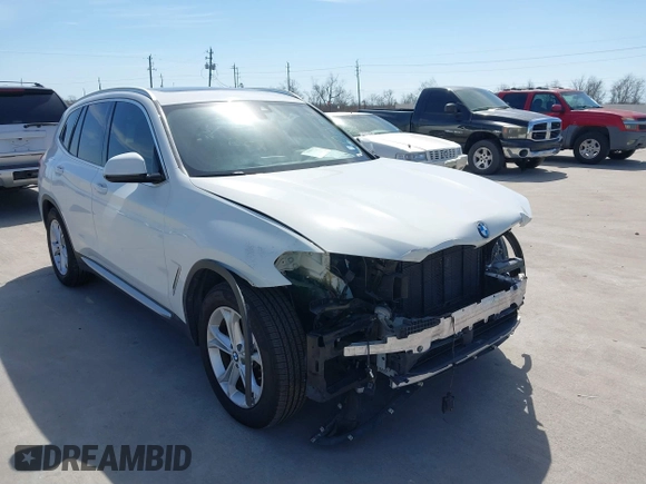 2020 BMW X3 sDrive30i with VIN 5UXTY3C00LLU71540, listed as a IAAI auction lot 41718918 with 91,501 mi miles. Bid and sale history available at carsss.com. Image 1.