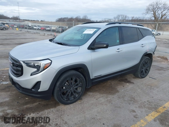 2021 GMC Terrain SLE with VIN 3GKALTEV1ML305764, listed as a IAAI auction lot 41394429 with 28,900 mi miles and . Bid and sale history available at carsss.com. Image 2.
