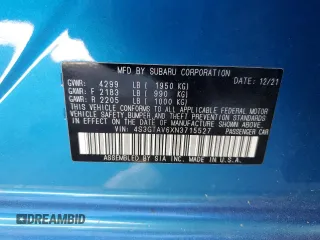 2022 Subaru Impreza Premium с VIN 4S3GTAV6XN3715527, выставлен на аукционе Copart как лот 49606845 с пробегом Не указан миль и На запчасти • Non repairable. История ставок и продаж доступна на DreamBid. Изображение 16.