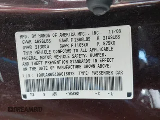 2009 Acura TL Tech with VIN 19UUA86549A016873, listed as a IAAI auction lot 42044931 with 224,627 mi miles. Bid and sale history available at carsss.com. Image 9.