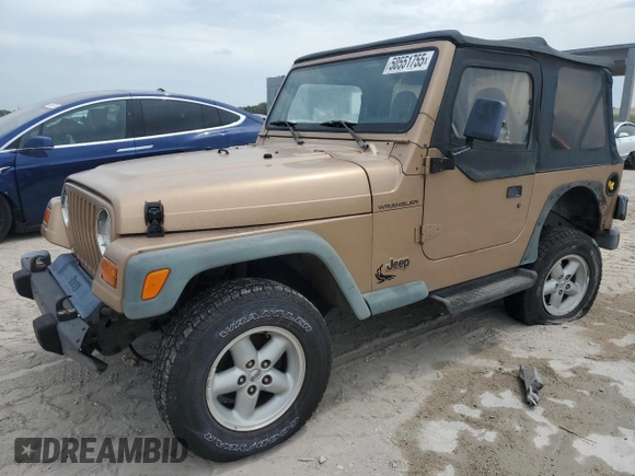 1999 Jeep Wrangler SE with VIN 1J4FY29P2XP451036, listed as a Copart auction lot 50551755 with 0 mi miles and Salvage Title. Bid and sale history available at carsss.com. Image 1.