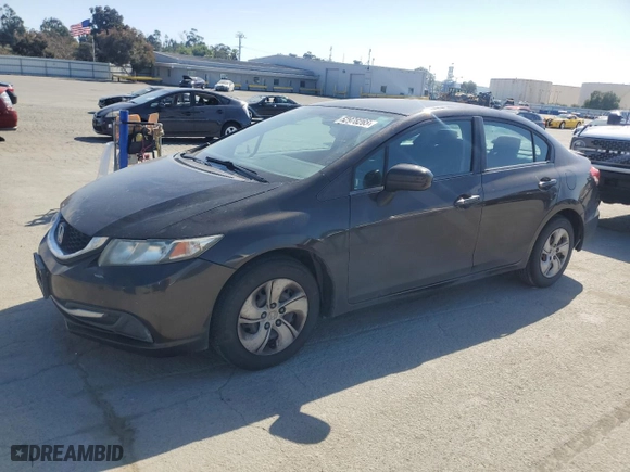 2014 Honda Civic Sedan LX with VIN 2HGFB2F51EH541162, listed as a Copart auction lot 52978265 with 177,937 mi miles and Salvage Title. Bid and sale history available at carsss.com. Image 1.