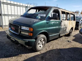 2002 GMC Savana z VIN 1GDFG65R221107446, wystawiony jako Copart lot #76991664 z przebiegiem Nie podano mil oraz Czysty tytuł • Clean title. Historia ofert i sprzedaży dostępna na DreamBid. Obrazek 1.