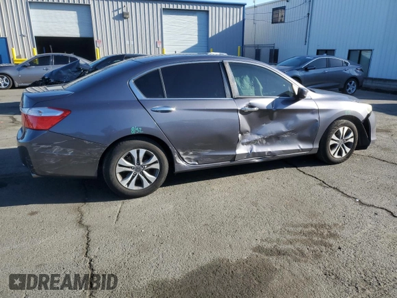 2015 Honda Accord Sedan LX with VIN 1HGCR2F36FA152188, listed as a Copart auction lot 49317205 with 192,583 mi miles and Salvage Title. Bid and sale history available at carsss.com. Image 3.