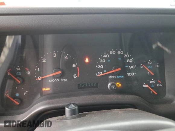 2001 Jeep Wrangler Sport with VIN 1J4FA49S01P363856, listed as a Copart auction lot 62494785 with 154,782 mi miles and Salvage title. Bid and sale history available at DreamBid. Image 9.