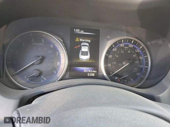 2019 Infiniti Q60 3.0t LUXE with VIN JN1EV7EK8KM230880, listed as a Copart auction lot 47499475 with 38,782 mi miles and Salvage Title. Bid and sale history available at carsss.com. Image 9.