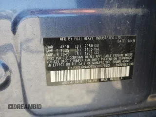 2016 Subaru Legacy Premium with VIN 4S3BNAC6XG3052583, listed as a Copart auction lot 62487485 with 147,559 mi miles and Salvage title. Bid and sale history available at DreamBid. Image 12.