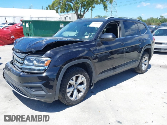 2018 Volkswagen Atlas S z VIN 1V2AP2CA7JC580281, wystawiony jako IAAI lot #42024745 z przebiegiem 48 653 mil mil oraz . Historia ofert i sprzedaży dostępna na DreamBid. Obrazek 2.