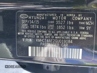 2016 Hyundai Accent SE z VIN KMHCT4AE2GU019184, wystawiony jako IAAI lot #42138951 z przebiegiem 170 800 mil mil oraz . Historia ofert i sprzedaży dostępna na DreamBid. Obrazek 9.