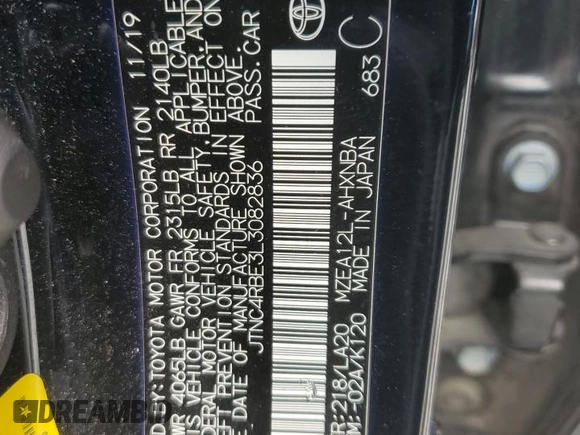 2020 Toyota Corolla Hatchback XSE with VIN JTNC4RBE3L3082836, listed as a Copart auction lot 67382824 with 70,915 mi miles and Salvage Title. Bid and sale history available at carsss.com. Image 12.