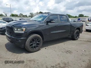 2021 Ram 1500 Laramie with VIN 1C6SRFRT2MN570208, listed as a Copart auction lot 63192945 with 45,477 mi miles and Salvage title. Bid and sale history available at DreamBid. Image 1.