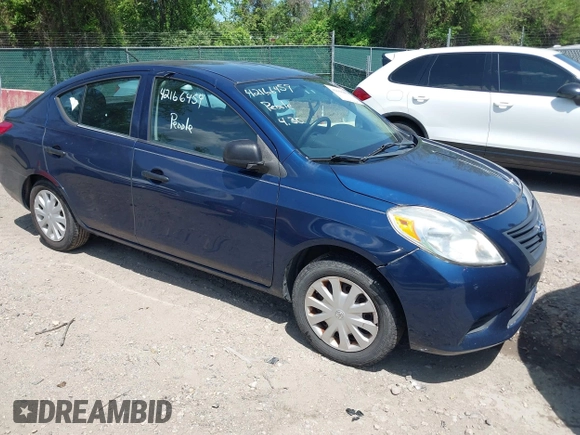 2012 Nissan Versa SV with VIN 3N1CN7AP6CL899654, listed as a IAAI auction lot 42166459 with 121,062 mi miles. Bid and sale history available at carsss.com. Image 1.
