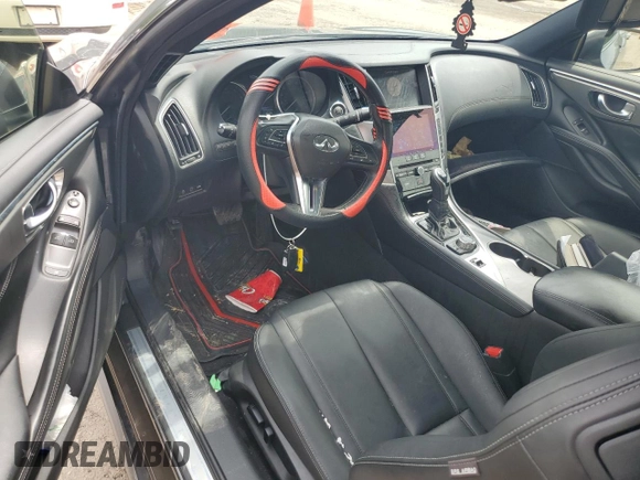 2017 Infiniti Q60 Premium with VIN JN1CV7EL7HM320126, listed as a Copart auction lot 58373345 with 97,122 mi miles and Salvage title. Bid and sale history available at DreamBid. Image 8.