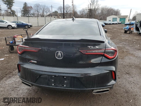 2021 Acura TLX w/A-Spec Package with VIN 19UUB5F52MA009957, listed as a Copart auction lot 46882175 with 42,245 mi miles and Salvage Title. Bid and sale history available at carsss.com. Image 6.