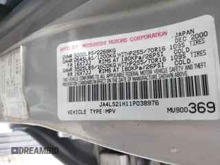 2001 Mitsubishi Montero ES z VIN JA4LS21H11P038976, wystawiony jako IAAI lot #42347453 z przebiegiem 304 822 mil mil oraz . Historia ofert i sprzedaży dostępna na DreamBid. Obrazek 9.