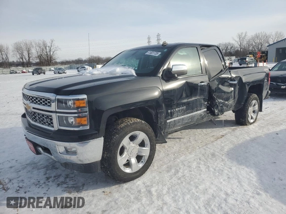 2014 Chevrolet Silverado 1500 LTZ with VIN 1GCVKSEC1EZ156081, listed as a Copart auction lot 41831735 with 107,961 mi miles and Salvage Title. Bid and sale history available at DreamBid. Image 1.