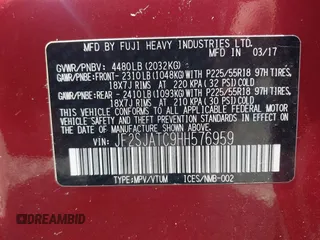 2017 Subaru Forester Touring with VIN JF2SJATC9HH576959, listed as a IAAI auction lot 42550955 with 138,810 mi miles and . Bid and sale history available at DreamBid. Image 9.