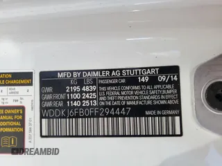 2015 Mercedes-Benz E 400 with VIN WDDKJ6FB0FF294447, listed as a Copart auction lot 84929364 with 96,689 mi miles and Salvage title. Bid and sale history available at DreamBid. Image 13.