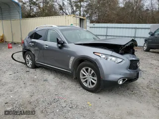 2017 Infiniti QX70 with VIN JN8CS1MW6HM415974, listed as a Copart auction lot 86130374 with 77,638 mi miles and Salvage Title. Bid and sale history available at carsss.com. Image 4.