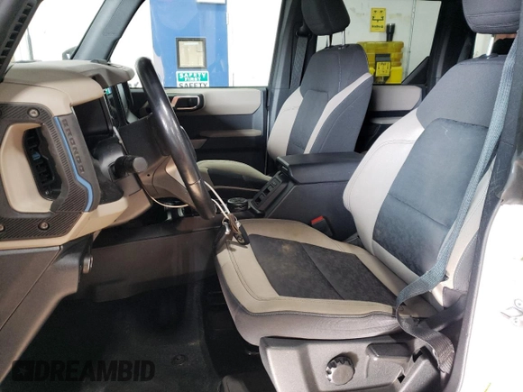 2021 Ford Bronco with VIN 1FMEE5DP7MLA65830, listed as a Copart auction lot 47578475 with 43,621 mi miles and Salvage Title. Bid and sale history available at DreamBid. Image 7.