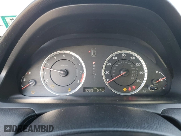 2012 Honda Accord EX with VIN 1HGCS1B77CA021578, listed as a Copart auction lot 46593995 with 150,206 mi miles and Salvage title. Bid and sale history available at DreamBid. Image 9.
