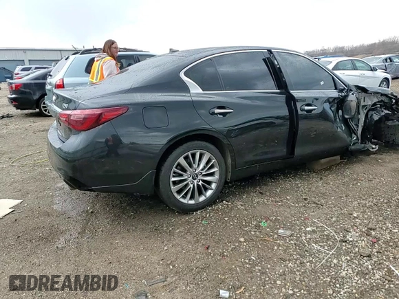 2020 Infiniti Q50 Pure with VIN JN1EV7ARXLM250598, listed as a Copart auction lot 50798135 with 76,069 mi miles and Salvage title. Bid and sale history available at DreamBid. Image 13.