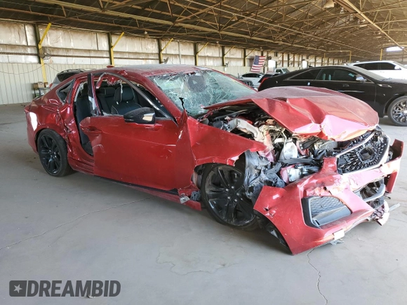2023 Acura TLX Advance with VIN 19UUB6F68PA004538, listed as a Copart auction lot 66206275 with Not provided miles and Salvage title. Bid and sale history available at DreamBid. Image 4.
