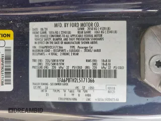 2020 Ford Mustang EcoBoost with VIN 1FA6P8TH2L5171366, listed as a Copart auction lot 57659925 with 86,361 mi miles and Non repairable. Bid and sale history available at DreamBid. Image 13.