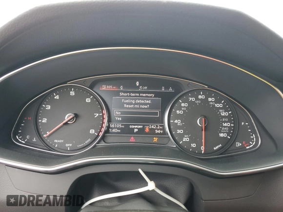 2019 Audi A6 Premium with VIN WAUD8AF24KN129211, listed as a Copart auction lot 59835875 with 56,105 mi miles and Salvage title. Bid and sale history available at DreamBid. Image 9.